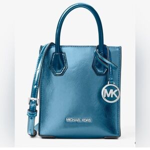 Michael Kors Mercer Extra-Smail Patent Crossbody Bag.